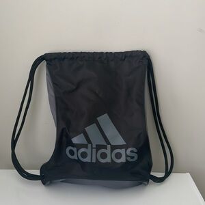 Adidas Draw String Backpack For The Gym, Travel Bag Black Gray